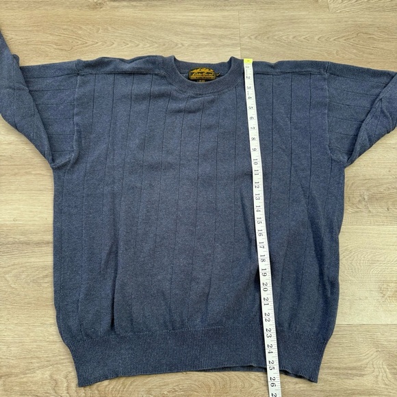 Men's Vintage Eddie Bauer Sweater Navy Blue Knit M Preppy Fisherman Greek City - Picture 4 of 7